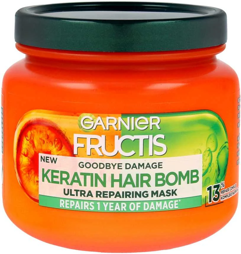 Garnier Fructis Goodbye Damage Keratin Hair Bomb atstatomoji plaukų kaukė 320 ml