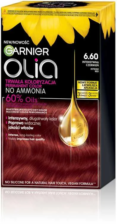 Garnier Olia 6.60 Intense Raudoni plaukų dažai