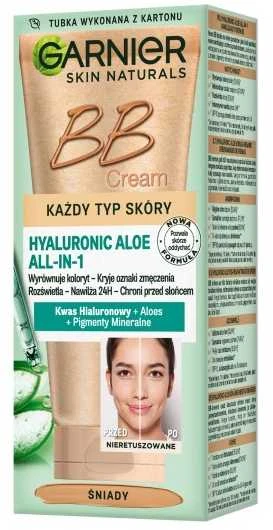 Garnier Hyaluronic Aloe All-In-1 BB kreminis visiems odos tipams tamsiai, 50 ml