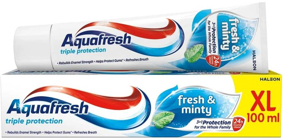 AQUAFRESH Triple Protection dantų pasta Fresh & Minty 100 ml (XL)