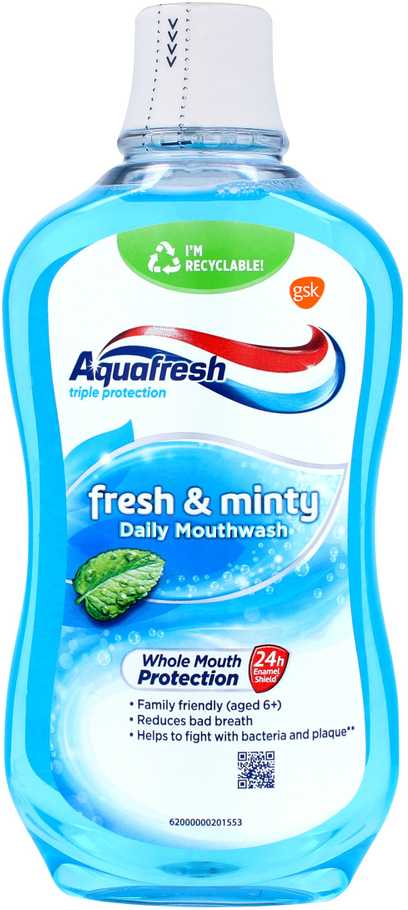 Aquafresh Fresh & Minty burnos skalavimo skystis 500ml