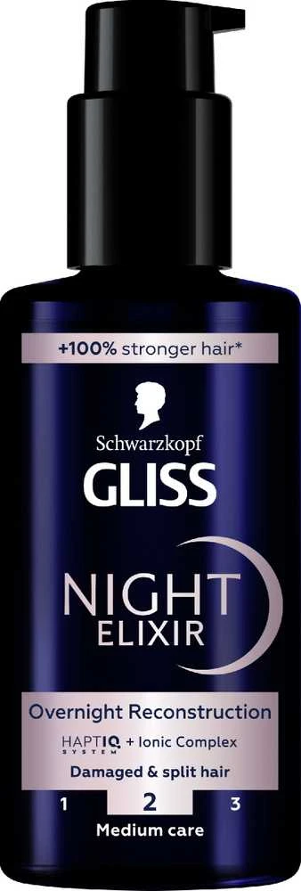 Gliss Night Eliksyras tamsiame buteliuke su dozatoriumi