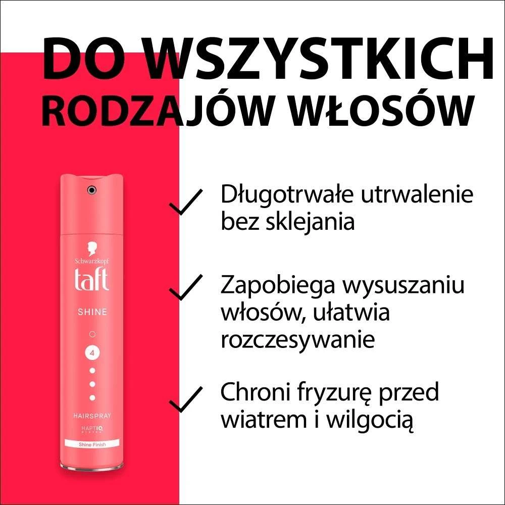 Schwarzkopf Taft Shine Hairspray Plaukų lakas moterims, 250 ml