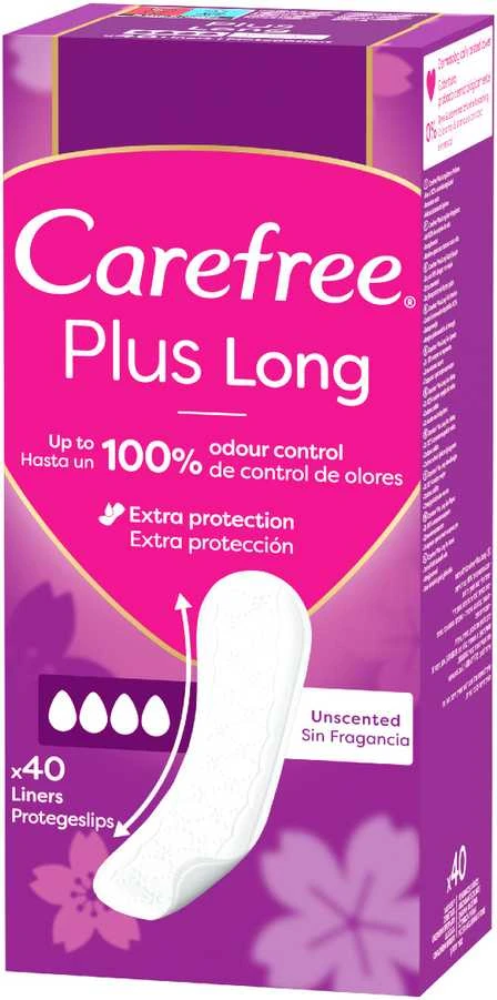Carefree Plius Long Unscented kelnaičių įklotai 40 vnt.
