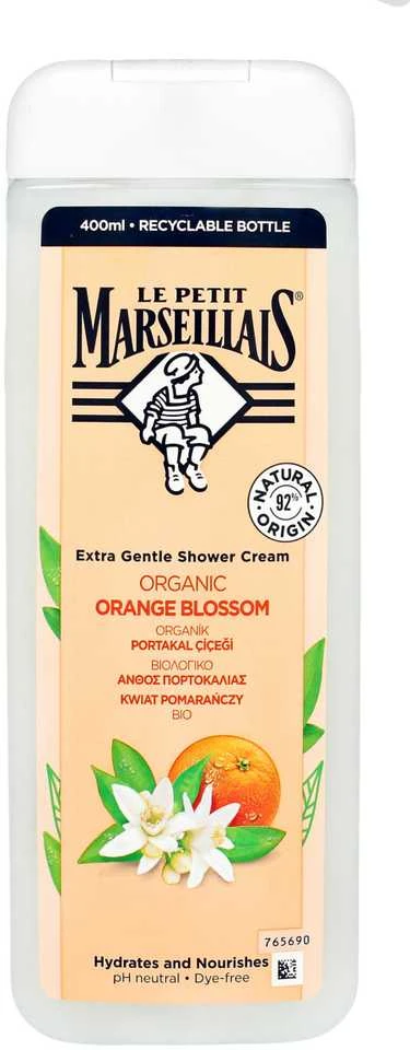 Le Petit Marseillais Extra Gentle Shower Kreminis Organic Oranžinis Blossom Shower Kreminis