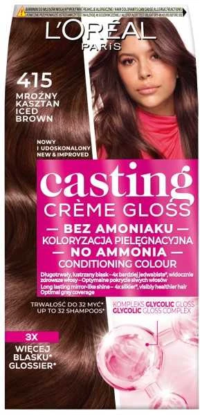 L'Oreal Paris Casting Creme Gloss lūpų dažai, 415 Frosty Chestnut