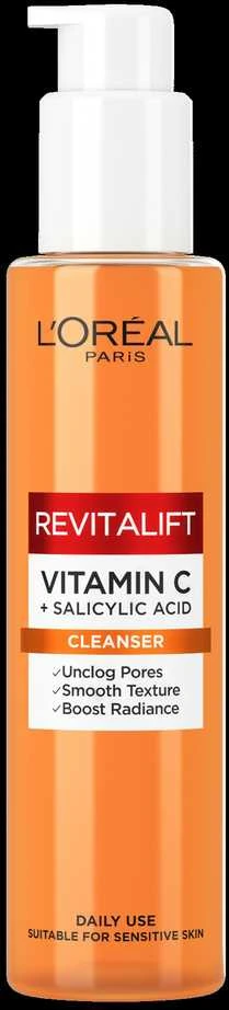 L'Oreal Paris Revitalift Vitamin C + Salicylic Acid Valiklis veido prausiklis, 150 ml
