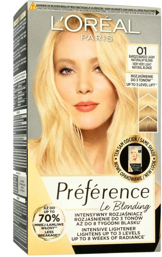 L'Oreal Preference 01 šviesių plaukų dažai