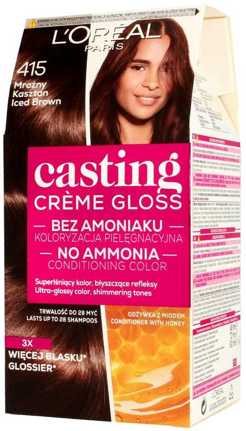 L'Oreal Casting Creme Gloss 415 Frosty Chestnut pakuotė