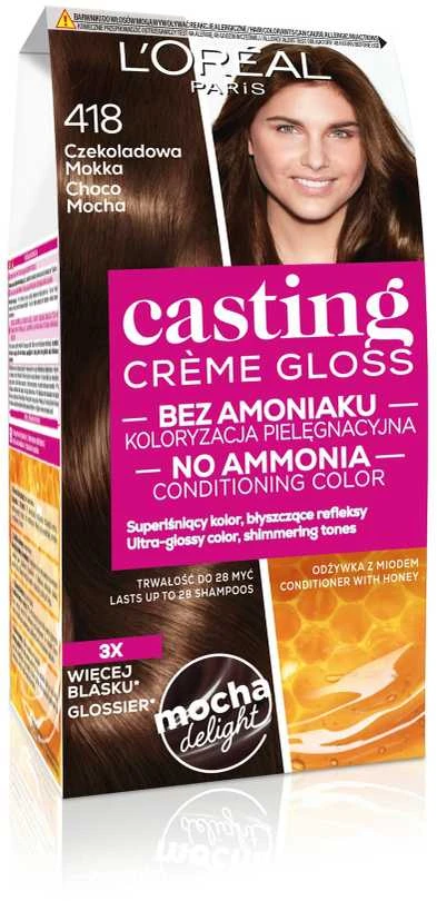 L'Oreal Casting 418 Chocolate Mocha plaukų dažų pakuotė