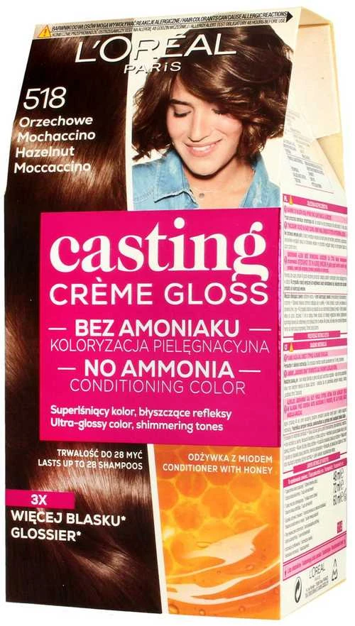 L'Oreal plaukų dažai 518 Nut Mochaccino pakuotė