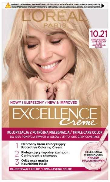 L'Oreal Excellence 10.21 plaukų dažų pakuotė