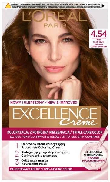 L'Oreal Paris Excellence kremas 4.54 raudonmedžio vario ruda