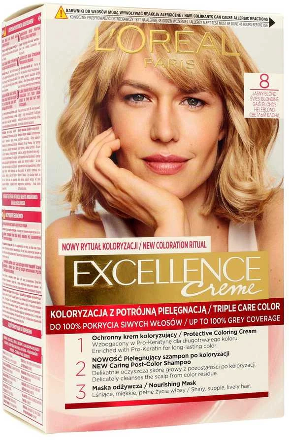 L'Oreal Paris Excellence Creme 8 šviesiai blondinė