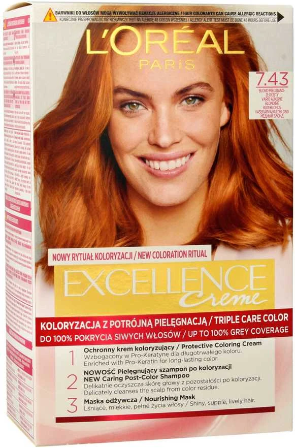 „L'Oreal Paris Excellence Creme“ 7.43 Blond Copper-Golden