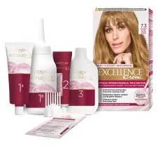 „L'Oreal Paris Excellence Creme 7.3 Golden Skirtas šviesiems plaukams“.