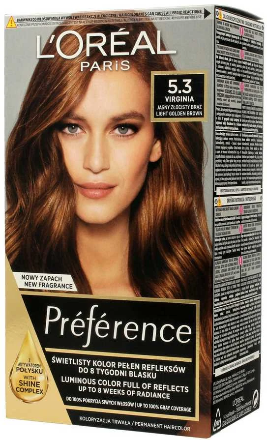 L'Oreal Preference 5.3 Virginia plaukų dažų pakuotė