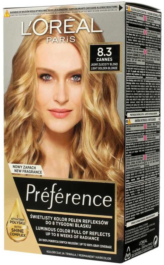 L'Oreal Paris Preference 8.3 Šviesiai auksinė blondinė