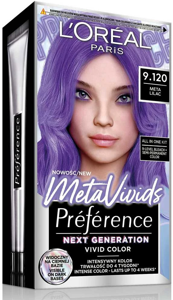 L'Oreal Meta Lilac 9.120 plaukų dažų pakuotė