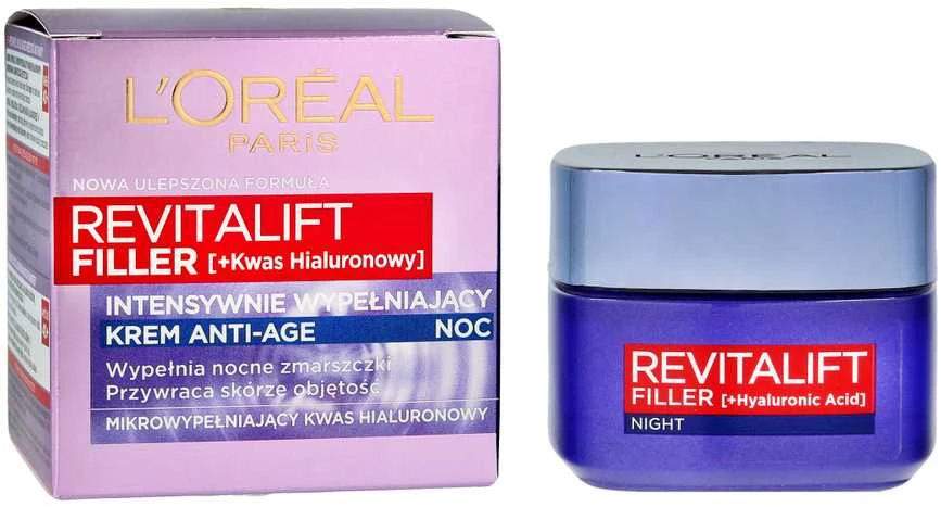 Naktinis veido kremas nuo senėjimo L'Oreal REVITALIFT FILLER [HA] 50ml