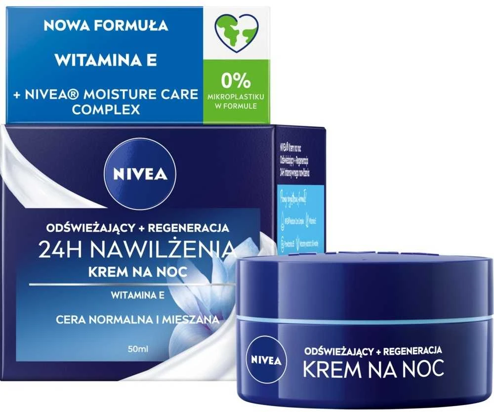 Nivea 24H drėkinamasis normaliai ir mišriai odai, 50 ml