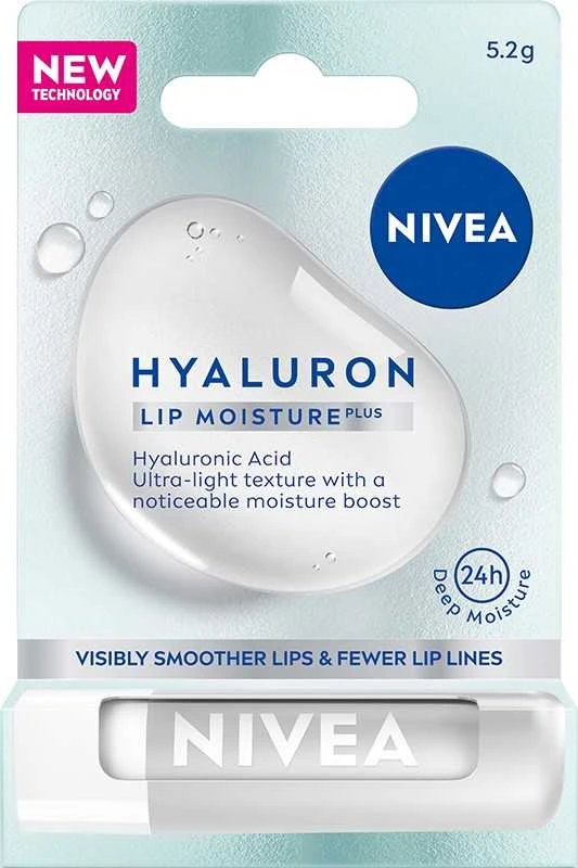 Nivea Hyaluron Lip Moisture Plus Transparent, 5.2 g