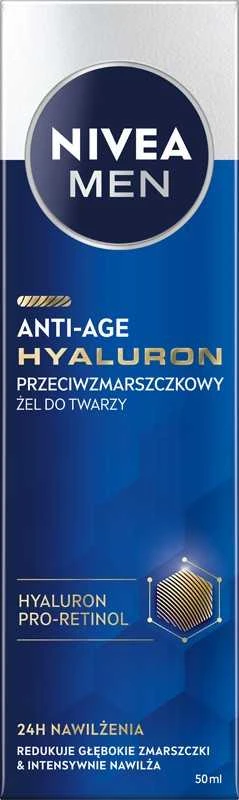 „Nivea Men Hyaluron Anti-Age Refreshing Skin Gel“ (Visage hidrogelis) 50 ml