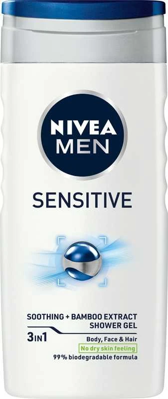 Dušo želė vyrams NIVEA Sensitive, 250 ml