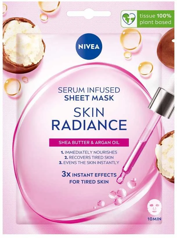 Nivea Skin Radiance Serum Infused Sheet Mask veido kaukė