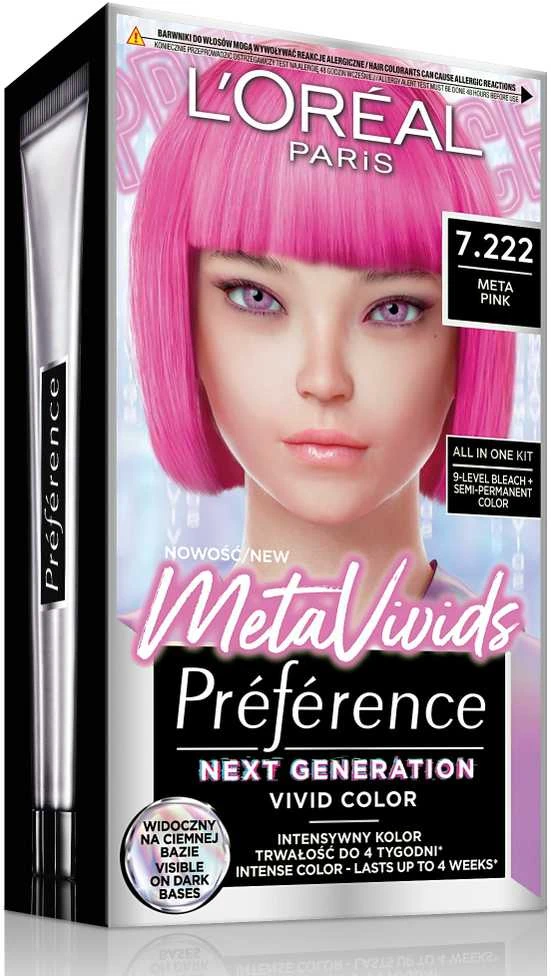 L'Oreal Paris Preference MetaVivids 7.222 Meta Rožinė