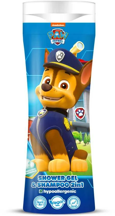 Nickelodeon PAW PATROL 2 IN 1 dušo želė ir šampūnas, 300 ml, kramtomosios gumos kvapo