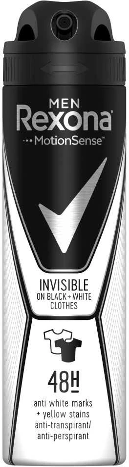 Rexona Men Invisible Juodas + Baltas Antiperspirant vyrams, 150 ml
