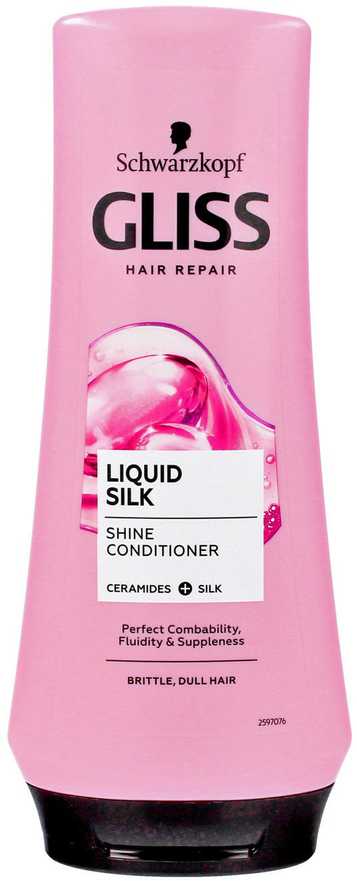 Schwartzkopf Schwarzkopf Gliss Kur Liquid Silk kondicionierius lūžinėjantiems, lūžinėjantiems plaukams 200ml