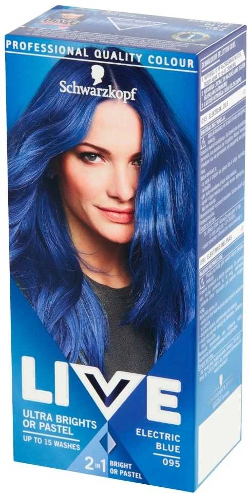Schwarzkopf LIVE 95 Electric Blue dažai dėžutėje