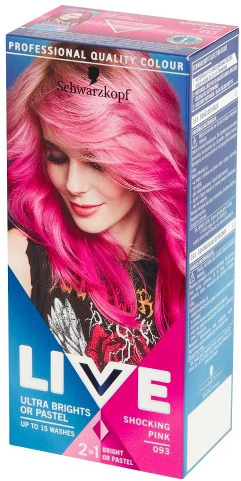 „Schwarzkopf Live Ultra Brights“ arba „Pastel 093 Shocking Rožinė“.