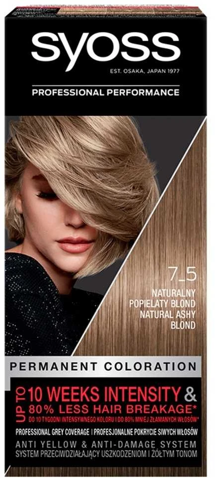 Syoss 7.5 Natural Ashy Blond plaukų dažai