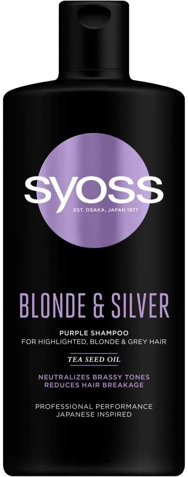 Syoss Skirtas šviesiems plaukams & Sidabrinis Violetinė Šampūnas Šampūnas moterims, 440 ml
