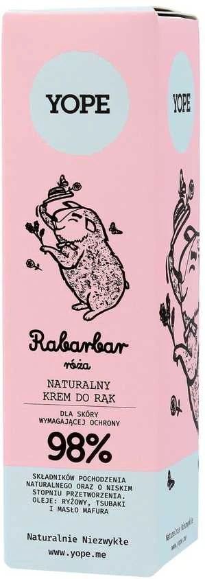 Yope Natūralus rankų kremas rabarbarų ir rožių 50ml