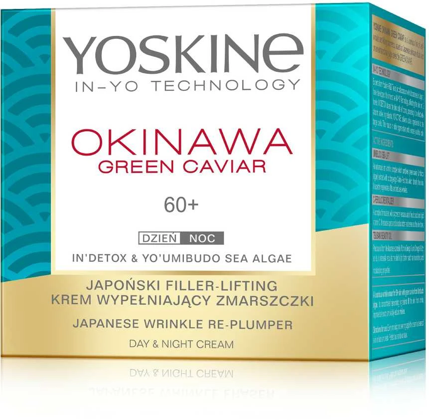 Yoskine Okinawa Žalias Caviar 60+ Day and Night Wrinkle Filling Kremas veido kremas, 50 ml