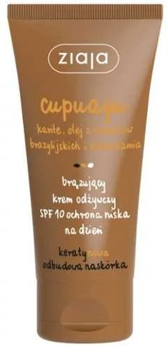 Ziaja Cupuacu SPF 10 Maitinamasis savaiminio įdegio veido kremas, 50 ml