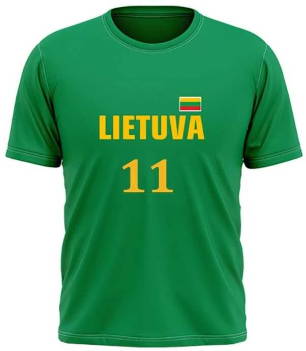 KG Marškinėliai Lietuva Su Norimu Numeriu Ir Vardu, Dydis: 3XL