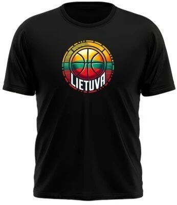 KS Marškinėliai Vaikams Lietuva Krepšinis (4 spalvos), Pasirinkite Dydį: 10 metų, Pasirinkite Spalvą: Oranžinė