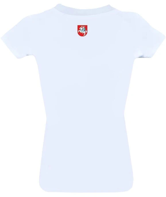 KS Moteriški Marškinėliai Lietuva Su Vyčiu Ant Nugaros (4 spalvos), Dydis: XL, Pasirinkite Spalvą: Geltona