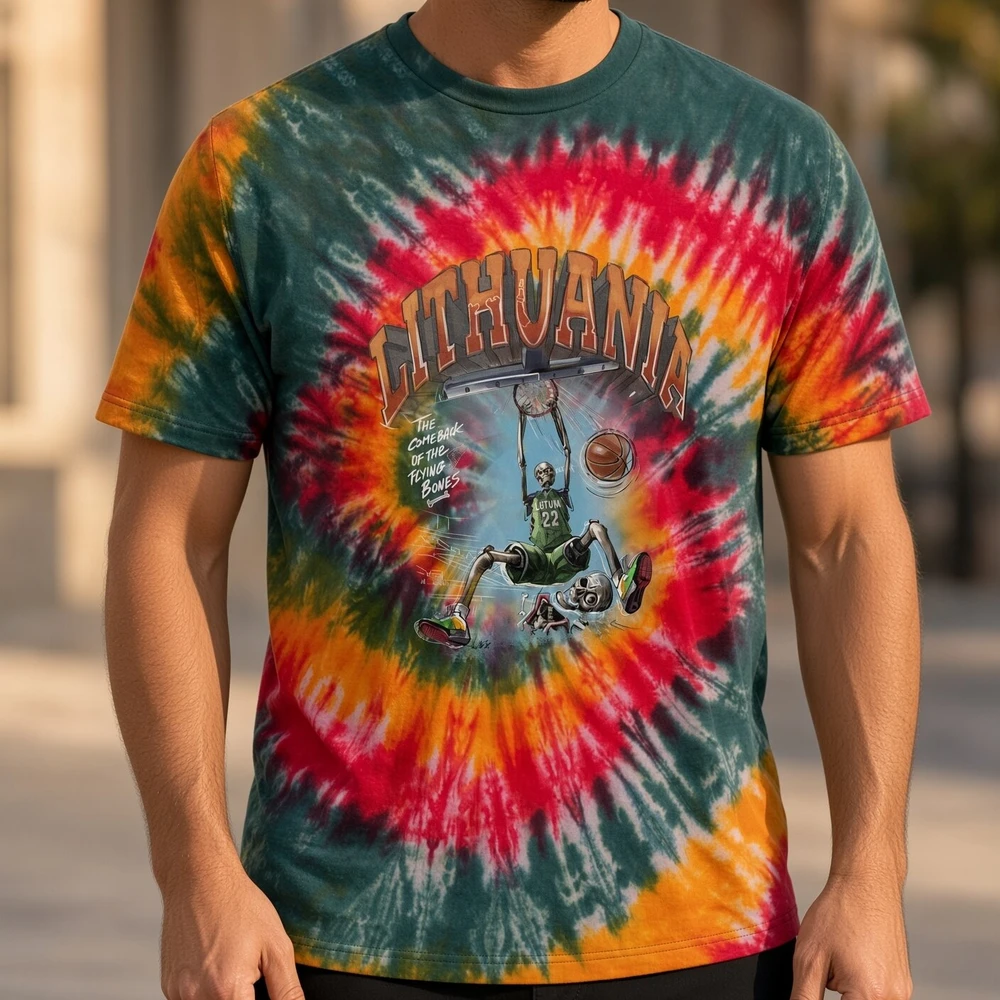 LKF Lietuva Basketball Oficialūs Tie-Dye Marškinėliai, Dydis: XXL