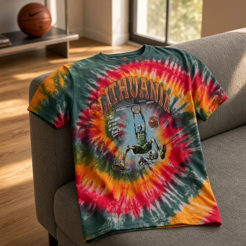 LKF Lietuva Basketball Oficialūs Tie-Dye Marškinėliai, Dydis: XXL