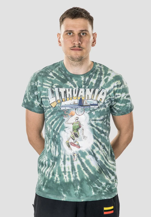 LKF Lithuania Basketball Oficialūs Tie-Dye Marškinėliai, Dydis: L