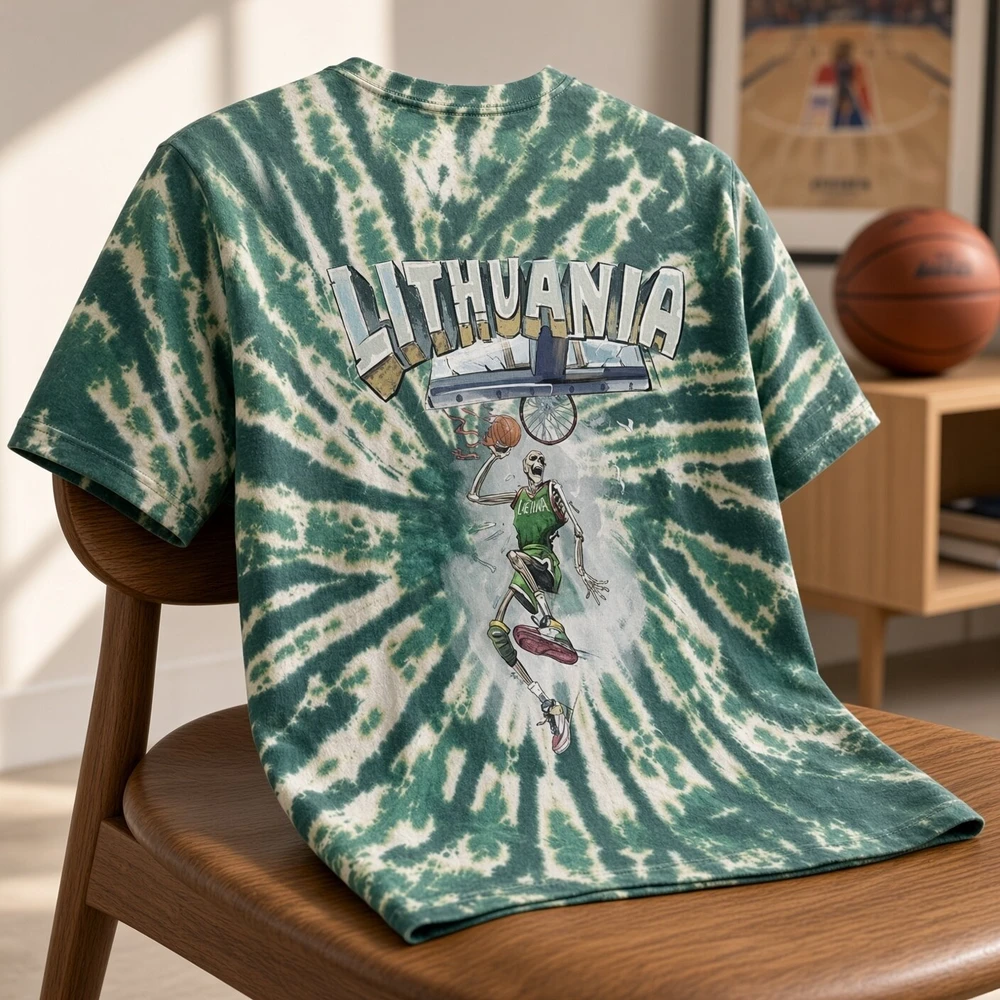 LKF Lithuania Basketball Oficialūs Tie-Dye Marškinėliai, Dydis: XXXL