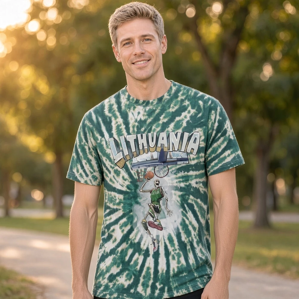 LKF Lithuania Basketball Oficialūs Tie-Dye Marškinėliai, Dydis: XXXL