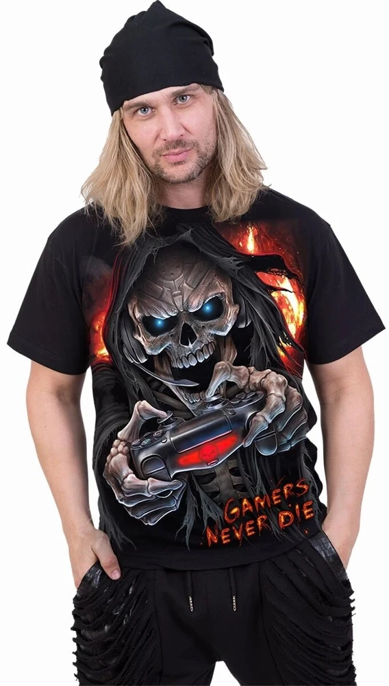 Marškinėliai Spiral Respawn Gamers Never Die, Dydis: M