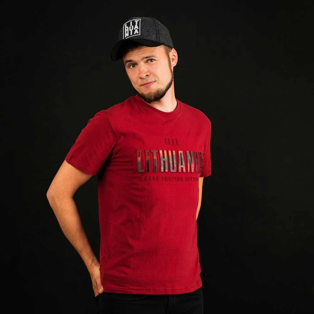 Robin Ruth Bordo Marškinėliai Feel Lithuania, Dydis: S